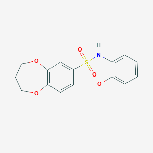 molecular formula C16H17NO5S B2575067 N-(2-methoxyphenyl)-3,4-dihydro-2H-1,5-benzodioxepine-7-sulfonamide CAS No. 941928-37-6