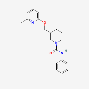 molecular formula C20H25N3O2 B2575078 N-(4-methylphenyl)-3-{[(6-methylpyridin-2-yl)oxy]methyl}piperidine-1-carboxamide CAS No. 2380039-82-5