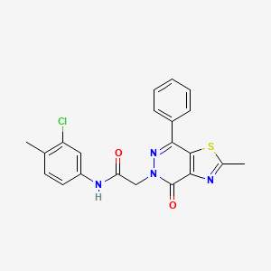 molecular formula C21H17ClN4O2S B2575133 N-(3-chloro-4-methylphenyl)-2-(2-methyl-4-oxo-7-phenylthiazolo[4,5-d]pyridazin-5(4H)-yl)acetamide CAS No. 941942-56-9