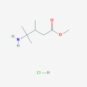 molecular formula C8H18ClNO2 B2575193 methyl 4-amino-3,4-dimethylpentanoate hydrochloride CAS No. 2580243-25-8