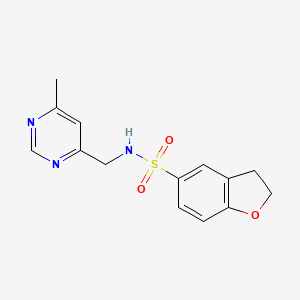 molecular formula C14H15N3O3S B2575222 N-[(6-methylpyrimidin-4-yl)methyl]-2,3-dihydro-1-benzofuran-5-sulfonamide CAS No. 2097927-37-0