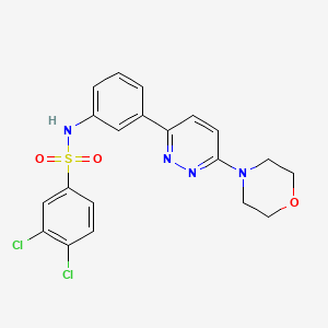 molecular formula C20H18Cl2N4O3S B2575270 3,4-dichloro-N-{3-[6-(morpholin-4-yl)pyridazin-3-yl]phenyl}benzene-1-sulfonamide CAS No. 898421-94-8