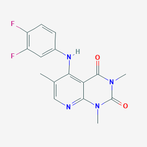 molecular formula C16H14F2N4O2 B2575285 5-((3,4-difluorophenyl)amino)-1,3,6-trimethylpyrido[2,3-d]pyrimidine-2,4(1H,3H)-dione CAS No. 946202-93-3