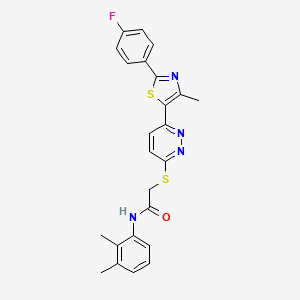 molecular formula C24H21FN4OS2 B2575316 N-(2,3-dimethylphenyl)-2-((6-(2-(4-fluorophenyl)-4-methylthiazol-5-yl)pyridazin-3-yl)thio)acetamide CAS No. 921058-78-8