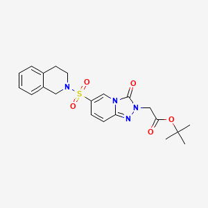 molecular formula C21H24N4O5S B2575328 tert-butyl 2-[3-oxo-6-(1,2,3,4-tetrahydroisoquinoline-2-sulfonyl)-2H,3H-[1,2,4]triazolo[4,3-a]pyridin-2-yl]acetate CAS No. 1251641-48-1