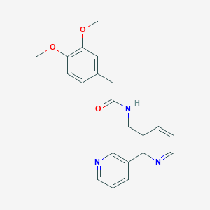 molecular formula C21H21N3O3 B2575351 N-([2,3'-bipyridin]-3-ylmethyl)-2-(3,4-dimethoxyphenyl)acetamide CAS No. 2034563-02-3