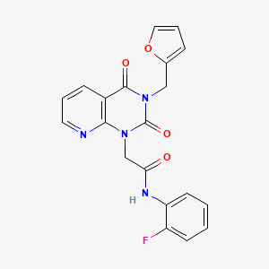 molecular formula C20H15FN4O4 B2575352 N-(2-fluorophenyl)-2-{3-[(furan-2-yl)methyl]-2,4-dioxo-1H,2H,3H,4H-pyrido[2,3-d]pyrimidin-1-yl}acetamide CAS No. 902923-13-1