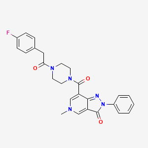 7-(4-(2-(4-fluorophenyl)acetyl)piperazine-1-carbonyl)-5-methyl-2-phenyl-2H-pyrazolo[4,3-c]pyridin-3(5H)-one