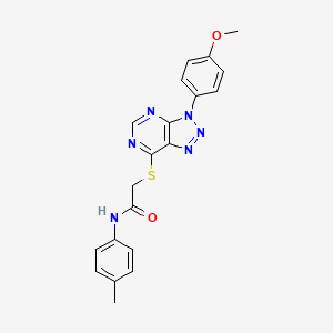 molecular formula C20H18N6O2S B2575371 2-{[3-(4-methoxyphenyl)-3H-[1,2,3]triazolo[4,5-d]pyrimidin-7-yl]sulfanyl}-N-(4-methylphenyl)acetamide CAS No. 863500-22-5