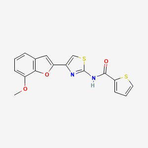 molecular formula C17H12N2O3S2 B2575387 N-[4-(7-methoxy-1-benzofuran-2-yl)-1,3-thiazol-2-yl]thiophene-2-carboxamide CAS No. 921550-39-2