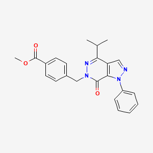 molecular formula C23H22N4O3 B2575442 methyl 4-((4-isopropyl-7-oxo-1-phenyl-1H-pyrazolo[3,4-d]pyridazin-6(7H)-yl)methyl)benzoate CAS No. 946204-17-7