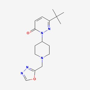 B2575456 6-Tert-butyl-2-[1-(1,3,4-oxadiazol-2-ylmethyl)piperidin-4-yl]pyridazin-3-one CAS No. 2379987-32-1