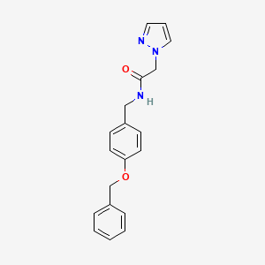molecular formula C19H19N3O2 B2575459 N-(4-(benzyloxy)benzyl)-2-(1H-pyrazol-1-yl)acetamide CAS No. 1207034-22-7