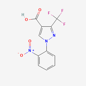 B2575470 1-(2-Nitrophenyl)-3-(trifluoromethyl)pyrazole-4-carboxylic acid CAS No. 1975117-98-6
