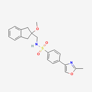 molecular formula C21H22N2O4S B2575472 N-((2-methoxy-2,3-dihydro-1H-inden-2-yl)methyl)-4-(2-methyloxazol-4-yl)benzenesulfonamide CAS No. 2034446-04-1