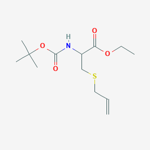 molecular formula C13H23NO4S B2575488 Ethyl 3-(allylsulfanyl)-2-[(tert-butoxycarbonyl)amino]propanoate CAS No. 917883-41-1