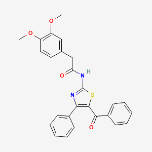 molecular formula C26H22N2O4S B2575535 N-(5-benzoyl-4-phenyl-1,3-thiazol-2-yl)-2-(3,4-dimethoxyphenyl)acetamide CAS No. 954078-98-9