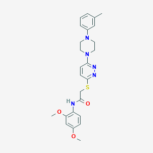 molecular formula C25H29N5O3S B2575558 N-(2,4-dimethoxyphenyl)-2-({6-[4-(3-methylphenyl)piperazin-1-yl]pyridazin-3-yl}sulfanyl)acetamide CAS No. 1207037-02-2
