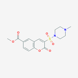 molecular formula C16H18N2O6S B2575613 methyl 3-[(4-methylpiperazin-1-yl)sulfonyl]-2-oxo-2H-chromene-6-carboxylate CAS No. 950281-77-3