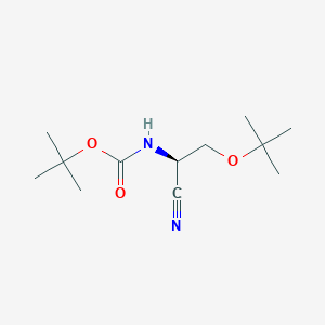 molecular formula C12H22N2O3 B2575615 tert-Butyl (R)-(2-(tert-butoxy)-1-cyanoethyl)carbamate CAS No. 1673534-99-0