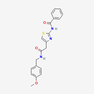 molecular formula C20H19N3O3S B2575625 N-[4-({[(4-methoxyphenyl)methyl]carbamoyl}methyl)-1,3-thiazol-2-yl]benzamide CAS No. 946203-04-9