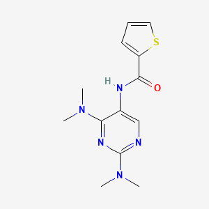 molecular formula C13H17N5OS B2575646 N-(2,4-bis(dimethylamino)pyrimidin-5-yl)thiophene-2-carboxamide CAS No. 1448079-07-9