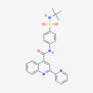 molecular formula C25H24N4O3S B2575711 N-[4-(tert-butylsulfamoyl)phenyl]-2-(pyridin-2-yl)quinoline-4-carboxamide CAS No. 879919-96-7