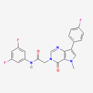 molecular formula C21H15F3N4O2 B2575756 N-(3,5-difluorophenyl)-2-(7-(4-fluorophenyl)-5-methyl-4-oxo-4,5-dihydro-3H-pyrrolo[3,2-d]pyrimidin-3-yl)acetamide CAS No. 1251703-35-1