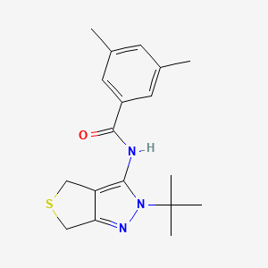 molecular formula C18H23N3OS B2575771 N-(2-(tert-butyl)-4,6-dihydro-2H-thieno[3,4-c]pyrazol-3-yl)-3,5-dimethylbenzamide CAS No. 361168-49-2