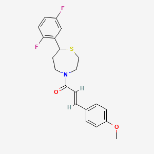 molecular formula C21H21F2NO2S B2575813 (E)-1-(7-(2,5-difluorophenyl)-1,4-thiazepan-4-yl)-3-(4-methoxyphenyl)prop-2-en-1-one CAS No. 1706470-87-2