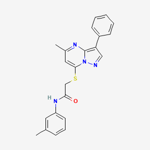 B2575819 2-((5-methyl-3-phenylpyrazolo[1,5-a]pyrimidin-7-yl)thio)-N-(m-tolyl)acetamide CAS No. 877782-43-9