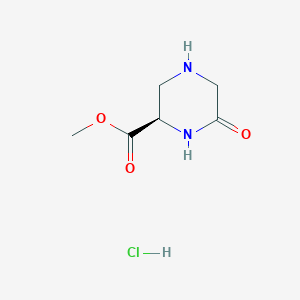 molecular formula C6H11ClN2O3 B2575822 Methyl (2R)-6-oxopiperazine-2-carboxylate;hydrochloride CAS No. 2550997-05-0
