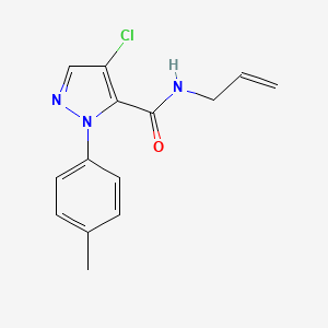 molecular formula C14H14ClN3O B2575825 N-allyl-4-chloro-1-(4-methylphenyl)-1H-pyrazole-5-carboxamide CAS No. 318949-26-7