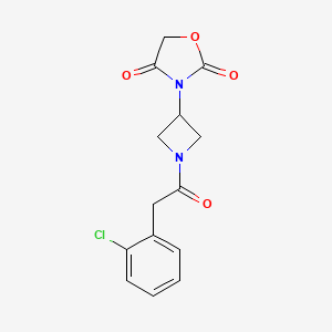 molecular formula C14H13ClN2O4 B2575879 3-(1-(2-(2-Chlorophenyl)acetyl)azetidin-3-yl)oxazolidine-2,4-dione CAS No. 1903785-97-6