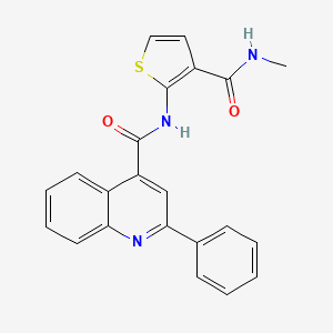 molecular formula C22H17N3O2S B2575885 N-[3-(methylcarbamoyl)thiophen-2-yl]-2-phenylquinoline-4-carboxamide CAS No. 888413-31-8