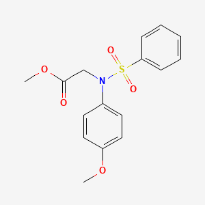 molecular formula C16H17NO5S B2575889 Methyl N-(4-methoxyphenyl)-N-(phenylsulfonyl)glycinate CAS No. 93009-66-6