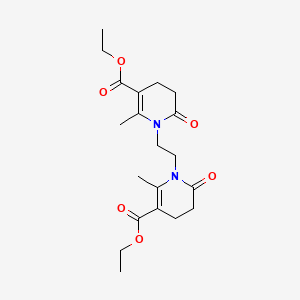 molecular formula C20H28N2O6 B2575898 ethyl 1-{2-[5-(ethoxycarbonyl)-6-methyl-2-oxo-3,4-dihydro-1(2H)-pyridinyl]ethyl}-2-methyl-6-oxo-1,4,5,6-tetrahydro-3-pyridinecarboxylate CAS No. 338748-90-6