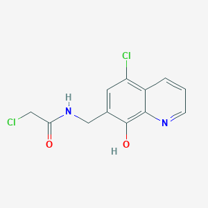 molecular formula C12H10Cl2N2O2 B2575904 2-Chloro-N-((5-chloro-8-hydroxyquinolin-7-yl)methyl)acetamide CAS No. 909236-73-3