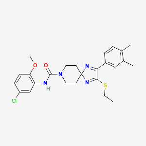 molecular formula C25H29ClN4O2S B2575913 N-(5-CHLORO-2-METHOXYPHENYL)-2-(3,4-DIMETHYLPHENYL)-3-(ETHYLSULFANYL)-1,4,8-TRIAZASPIRO[4.5]DECA-1,3-DIENE-8-CARBOXAMIDE CAS No. 894890-03-0