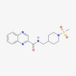 B2575945 N-((1-(methylsulfonyl)piperidin-4-yl)methyl)quinoxaline-2-carboxamide CAS No. 1234917-39-5