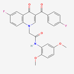 molecular formula C26H20F2N2O5 B2575947 N-(2,5-dimethoxyphenyl)-2-[6-fluoro-3-(4-fluorobenzoyl)-4-oxo-1,4-dihydroquinolin-1-yl]acetamide CAS No. 866342-93-0
