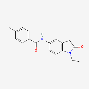 molecular formula C18H18N2O2 B2575977 N-(1-ethyl-2-oxo-2,3-dihydro-1H-indol-5-yl)-4-methylbenzamide CAS No. 921773-83-3