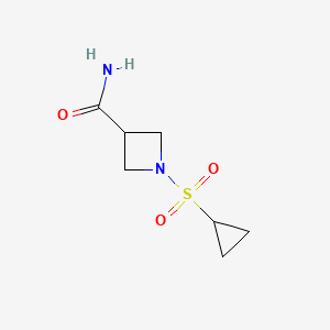 molecular formula C7H12N2O3S B2576010 1-(Cyclopropylsulfonyl)azetidine-3-carboxamide CAS No. 1428359-16-3