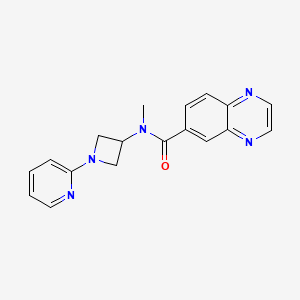 molecular formula C18H17N5O B2576022 N-methyl-N-[1-(pyridin-2-yl)azetidin-3-yl]quinoxaline-6-carboxamide CAS No. 2415490-41-2