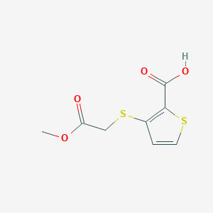 molecular formula C8H8O4S2 B2576027 3-[(2-Methoxy-2-oxoethyl)sulfanyl]-2-thiophenecarboxylic acid CAS No. 251096-93-2