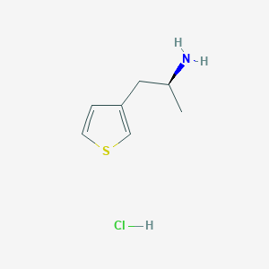 molecular formula C7H12ClNS B2576040 (S)-1-(Thiophen-3-yl)propan-2-amine HCl CAS No. 1998135-74-2