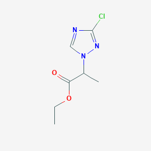 molecular formula C7H10ClN3O2 B2576056 Ethyl 2-(3-chloro-1H-1,2,4-triazol-1-yl)propanoate CAS No. 1823967-22-1