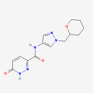 6-oxo-N-(1-((tetrahydro-2H-pyran-2-yl)methyl)-1H-pyrazol-4-yl)-1,6-dihydropyridazine-3-carboxamide