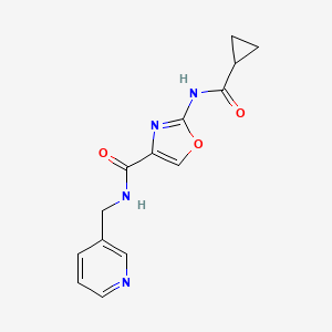 2-(cyclopropanecarboxamido)-N-(pyridin-3-ylmethyl)oxazole-4-carboxamide