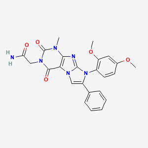2-(8-(2,4-dimethoxyphenyl)-1-methyl-2,4-dioxo-7-phenyl-1H-imidazo[2,1-f]purin-3(2H,4H,8H)-yl)acetamide
